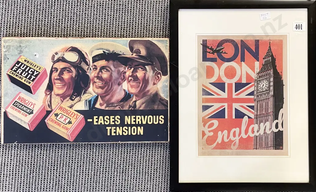 Framed London England Magazine Print and Reproduction Wrigleys Advert Image 1++