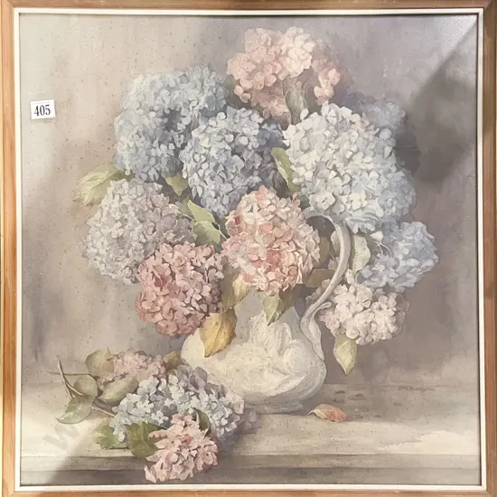 Kate Penlington - Hydrangeas - Watercolour (a/f)