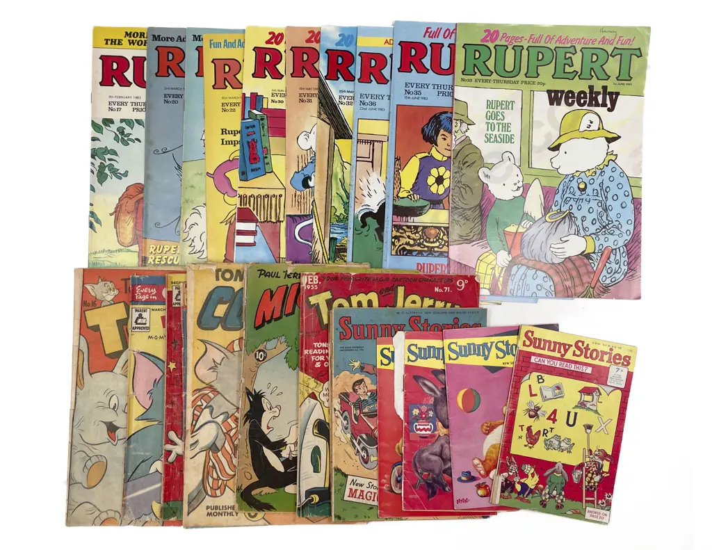Assorted Comics C1950s Tom and Jerry with Rupert and Sunny Stories (25) Image 1++