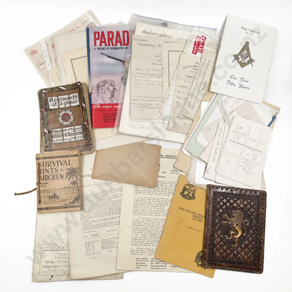 Collection Booklets Invitation Cards Invoices 1880 Will Parchments and assorted Image 1++