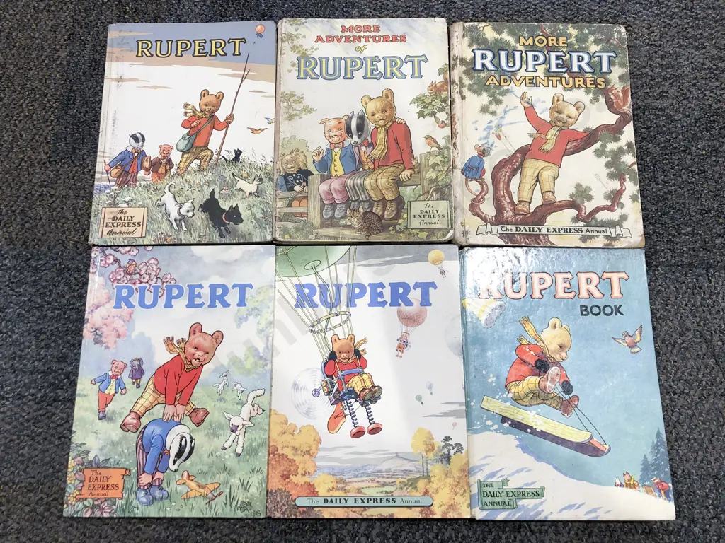 Early C1950's Six Rupert Bear Annuals Image 1++