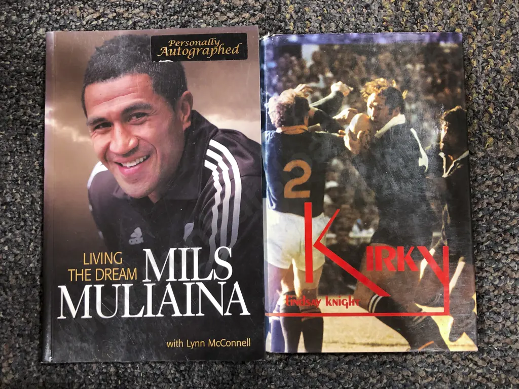 Two NZ Rugby Player Biographies (Signed) Image 1++