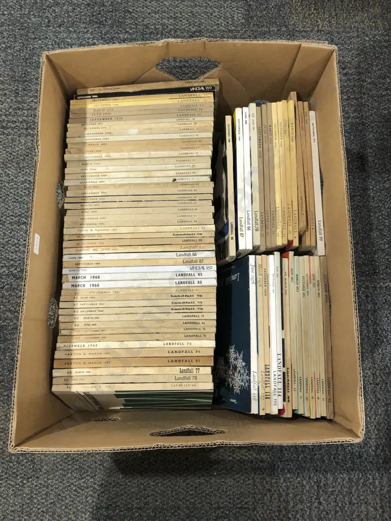 Box Quantity of Various Editions from the Periodical "Landfall" Image 1++