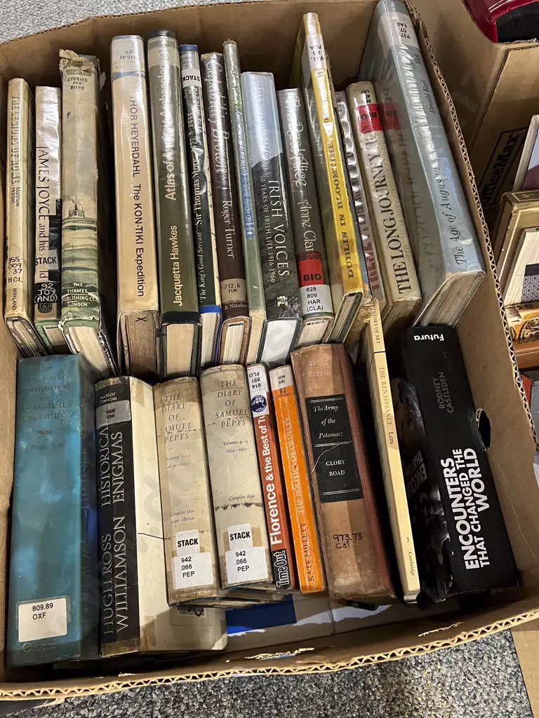 Box of Assorted Books Image 1++