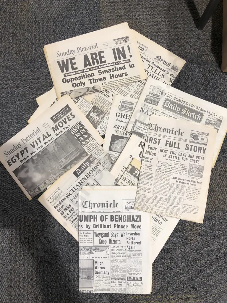 Box of Assorted Vintage Newspapers Image 1++