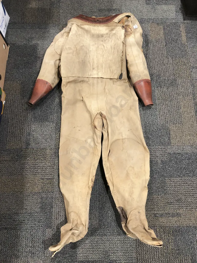 Brown Canvas Divers Suit with Collar Image 1++