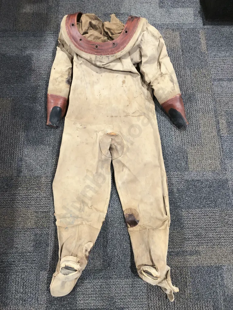 Brown Canvas Divers Suit with Collar Image 1++