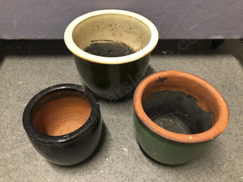 Three Assorted Garden Pots Image 1++