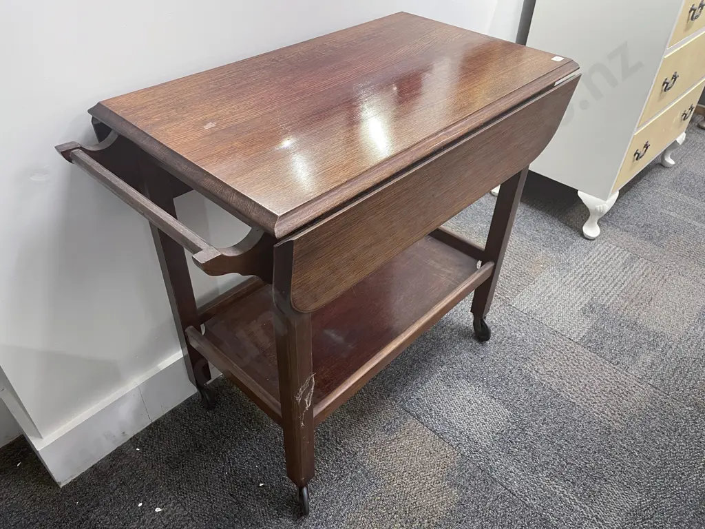 Drop Leaf Two Tier Tea Trolley Image 1++