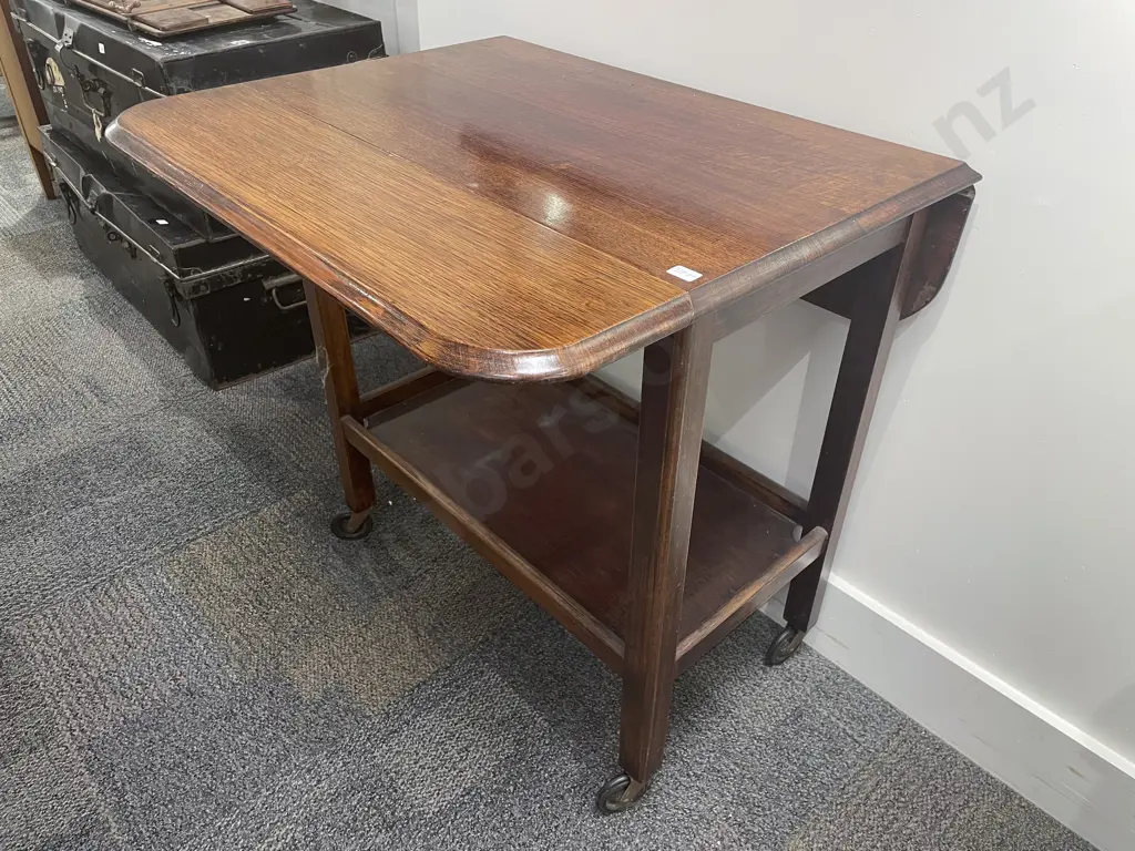 Drop Leaf Two Tier Tea Trolley Image 1++