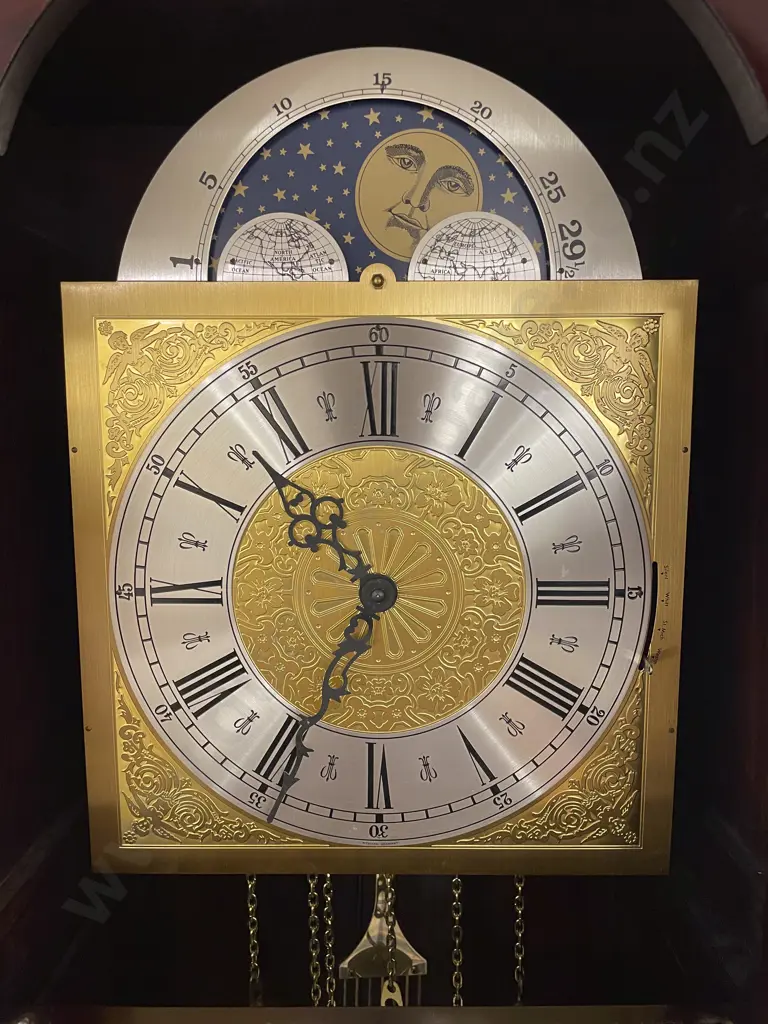 Reproduction Mahogany Grandfather Clock Image 1++