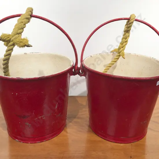 Pair of Vintage Firefighter Water Pails