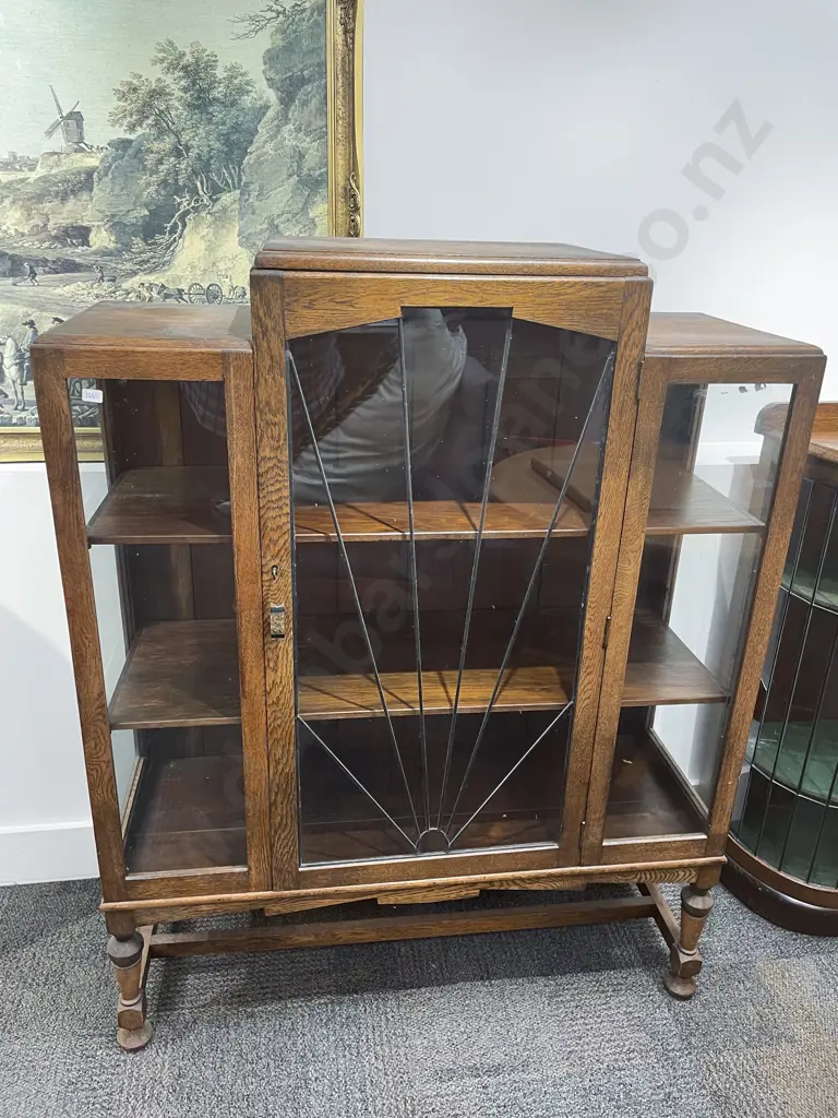 Oak Art Deco China Cabinet Image 1++