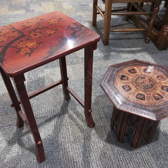 Two Lacquered Occasional Tables