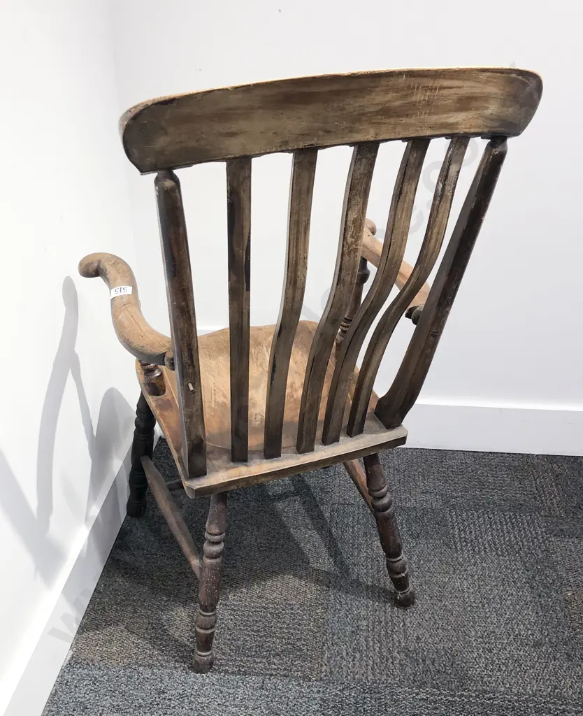 Antique Country Kitchen Stick Back Armchair Image 1++