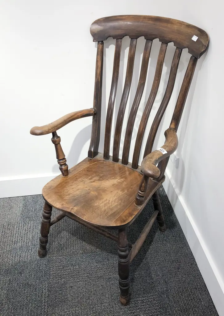 Antique Country Kitchen Stick Back Armchair Image 1++