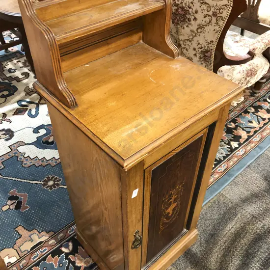 Inlaid Oak Side Cabinet