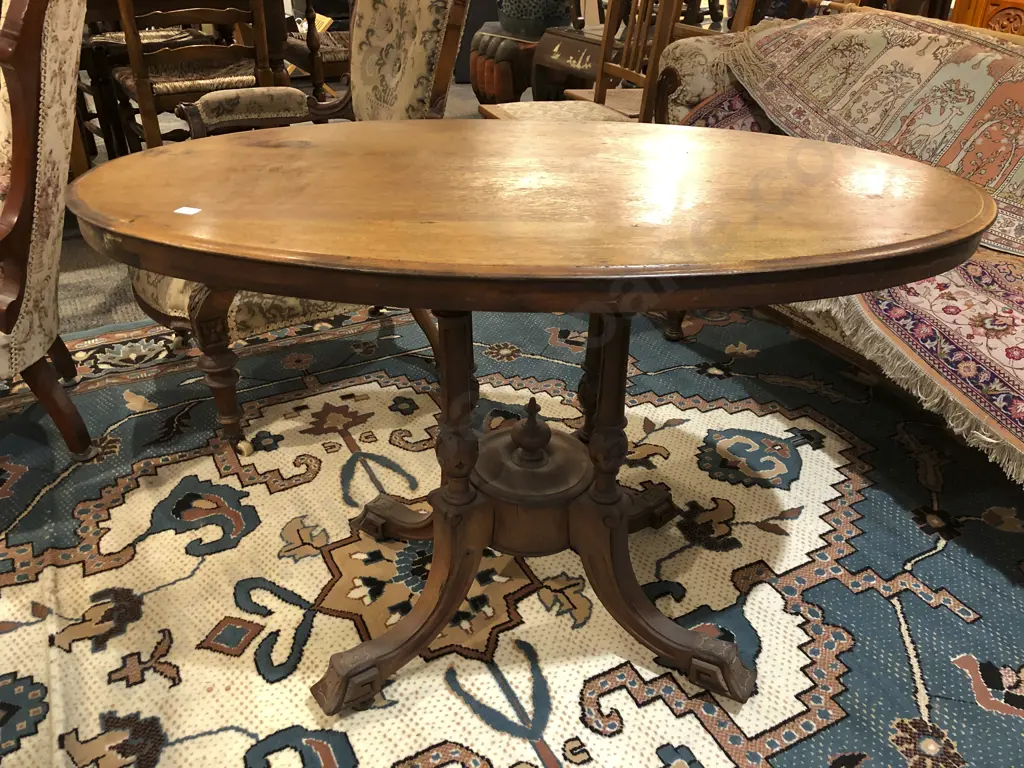 Mahogany Oval Side Table Image 1++