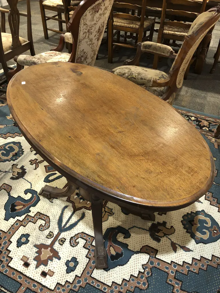 Mahogany Oval Side Table Image 1++