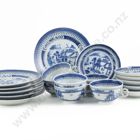 A Collection of 19th Century Nanking Blue And White Export Porcelain
