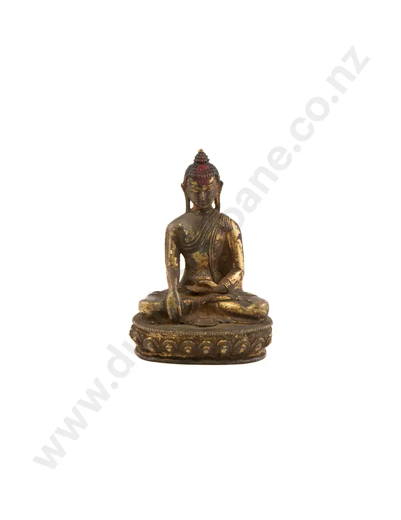 An Early 20th Century Tibetan Gilt Bronze Figure of Shakyamuni Buddha Image 1++