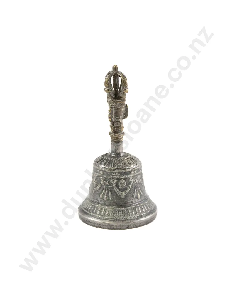 A Rare 19th Century Tibetan Bell With Brass Dorje Final Image 1++