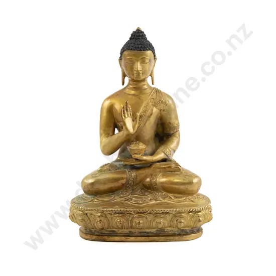 A Good Quality Early 20th Century Nepali Tibetan Figure of Shakyamuni Buddha