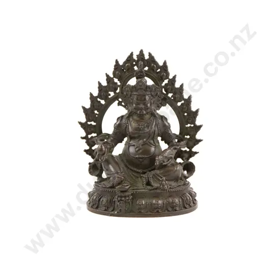 A Tibetan Copper Figure Of The Wealth Deity Yellow  Dzambhala