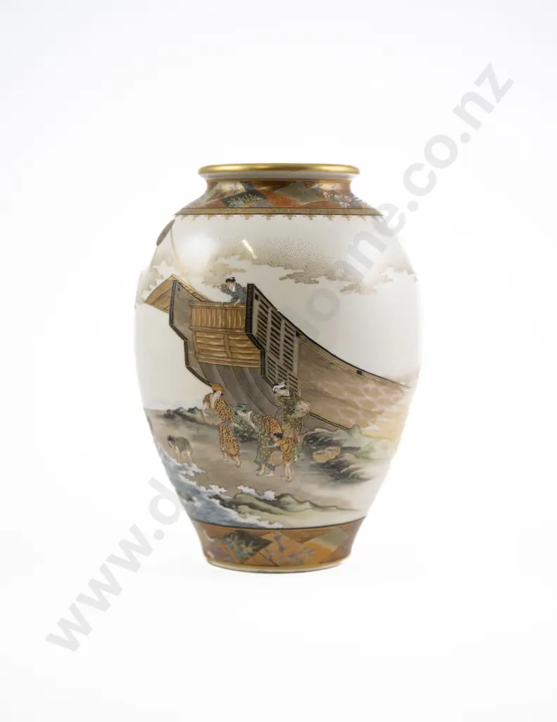A Superb Japanese Meiji Period Satsuma Vase by Okamoto Ryozan For The Yasuda Company Image 1++
