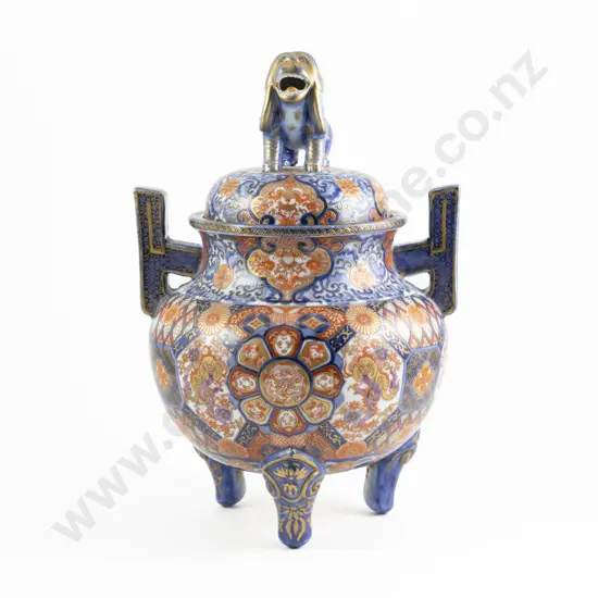 Large And Impressive Meiji Period Imari Lidded Censor