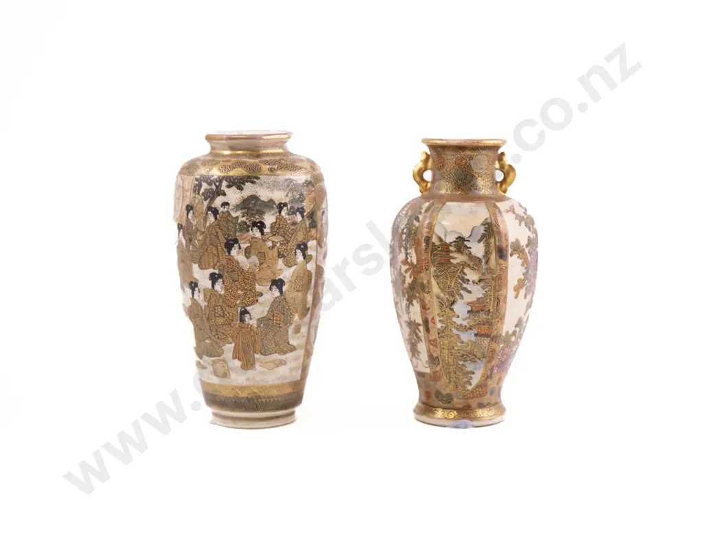 Two Satsuma Meiji Period Vases Image 1++