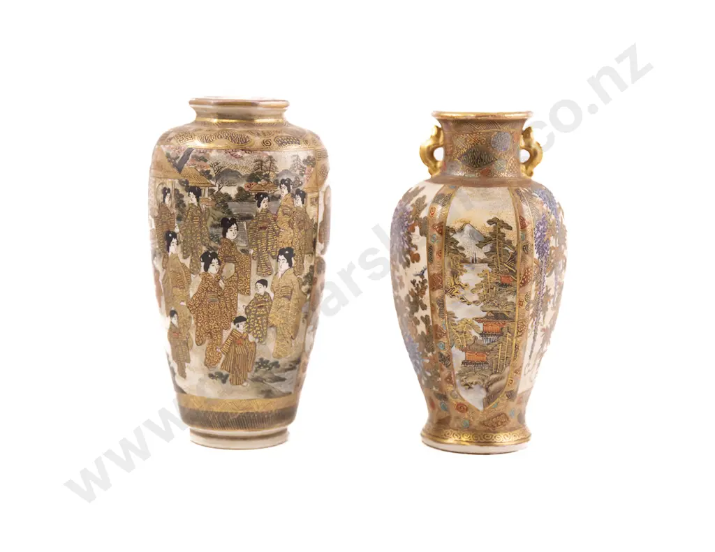 Two Satsuma Meiji Period Vases Image 1++