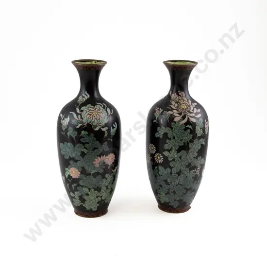 A Pair of Meiji Period Cloisonne Vases