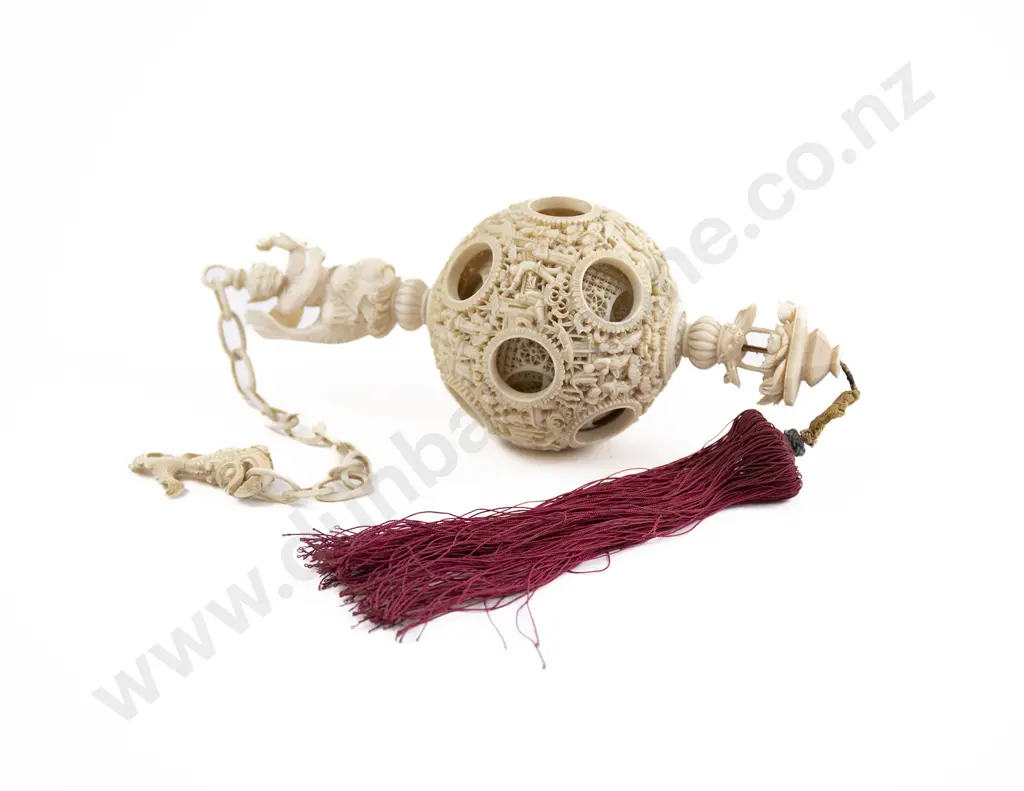 A Superb Chinese Canton 19th Century Ivory Puzzle Ball Image 1++