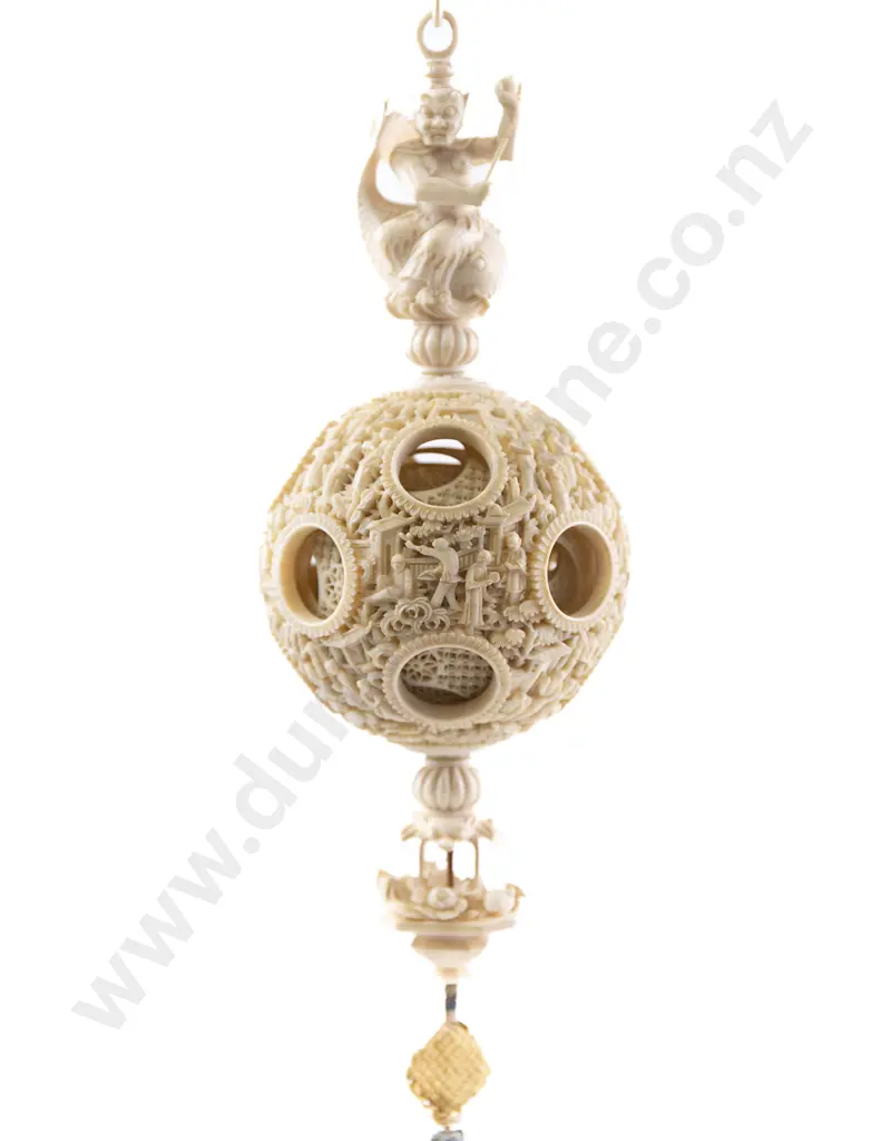 A Superb Chinese Canton 19th Century Ivory Puzzle Ball Image 1++