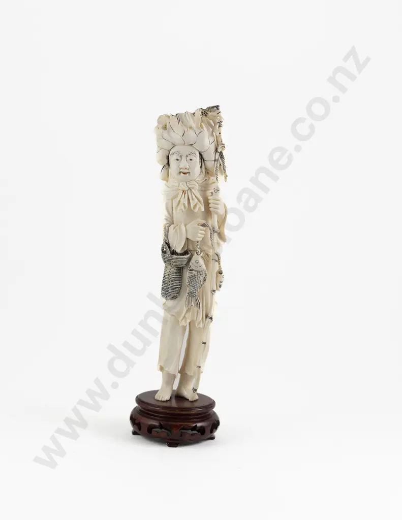 Japanese Ivory Figure Of A Fisherman Image 1++