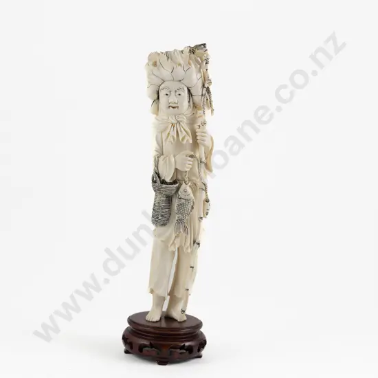 Japanese Ivory Figure Of A Fisherman