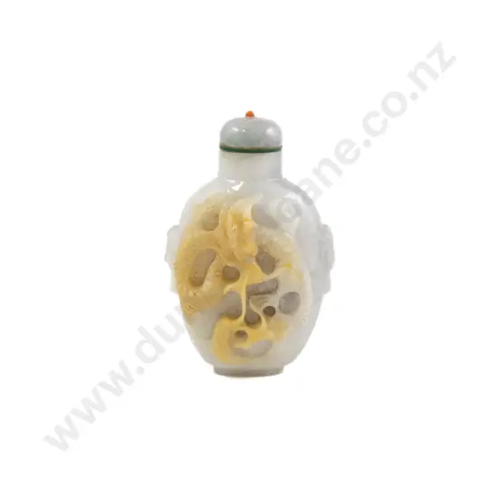 A Superb Chinese White Jade Snuff Bottle