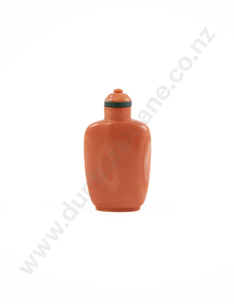 A Rare Finely Carved Chinese Coral Snuff Bottle Image 1++