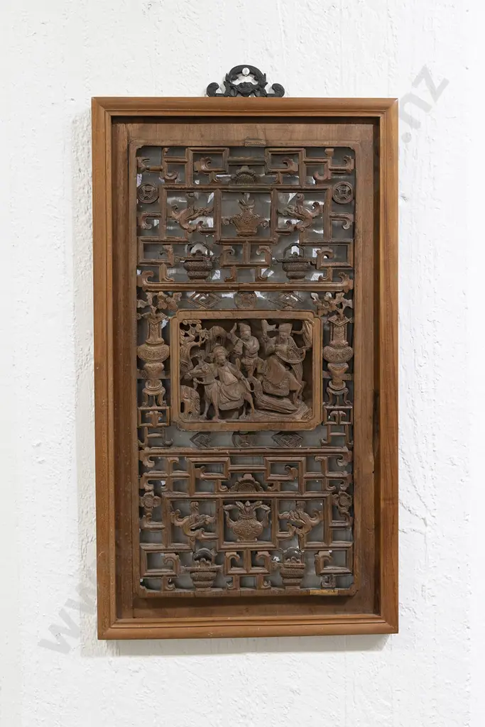 Late 19th Century Chinese Camphor Wood Wall Panel Image 1++