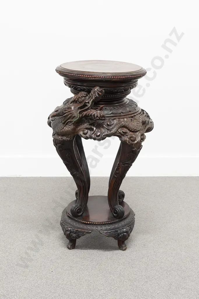 Large and Impressive Chinese Rosewood Vase Stand Image 1++