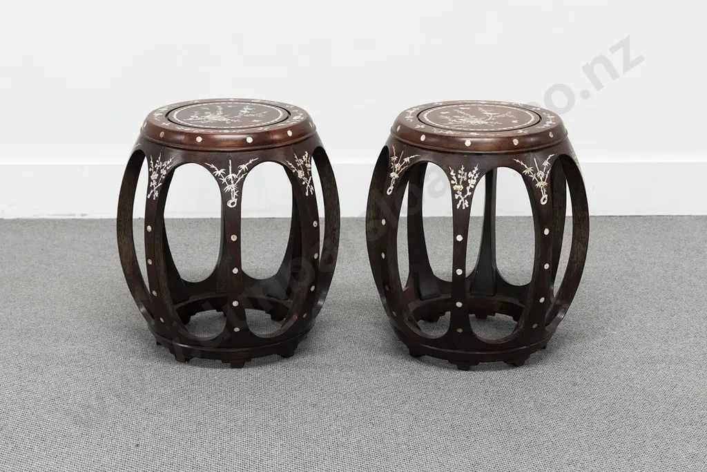Pair of Chinese Rosewood Vase Stands Image 1++