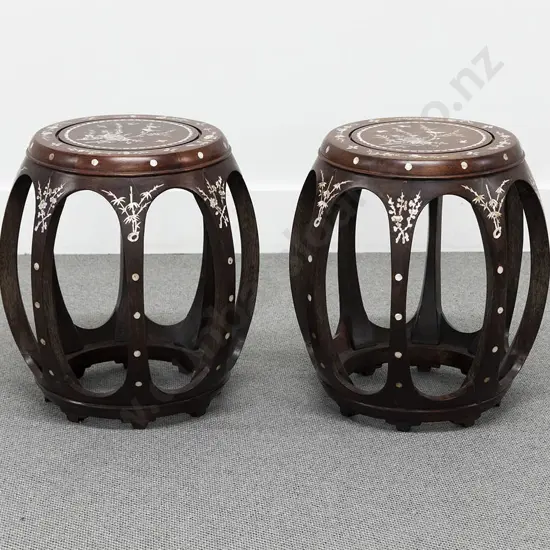 Pair of Chinese Rosewood Vase Stands