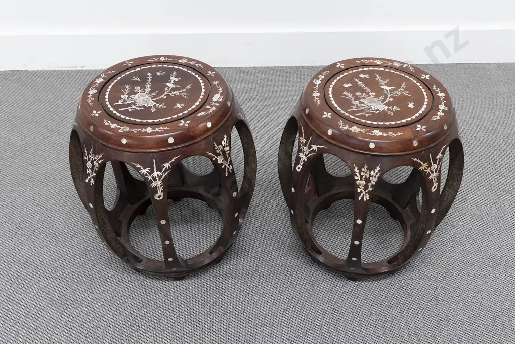 Pair of Chinese Rosewood Vase Stands Image 1++