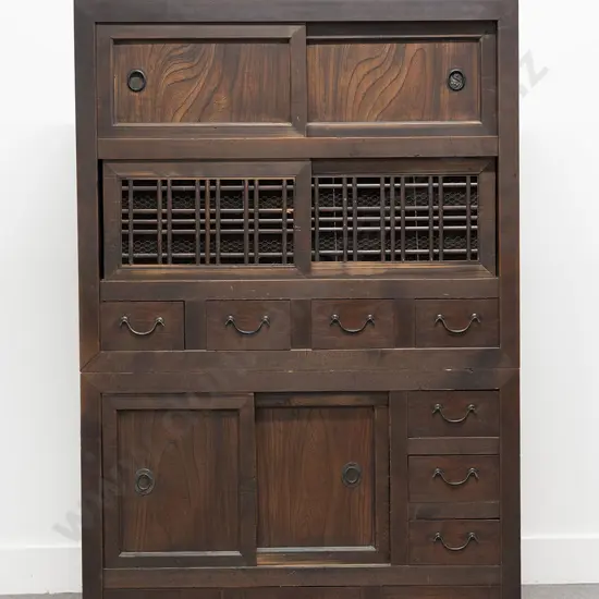 Japanese Late Meiji Period Mizuya-Dansu (Kitchen Chest)