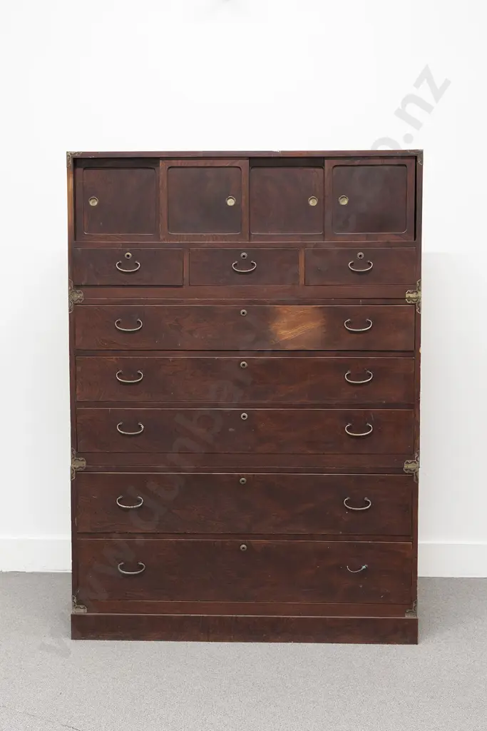 Japanese Late Meiji Period Three Piece Isho-Dansu (Clothing Chest) Image 1++