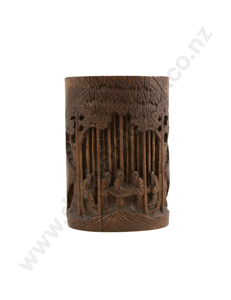 A 19th Century Chinese Bamboo Brush Pot Image 1++