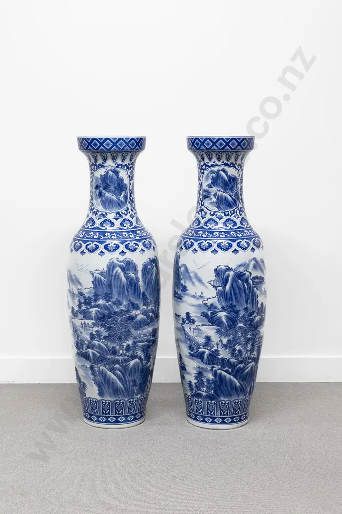 Pair of Large and Impressive Chinese Temple Vases Image 1++