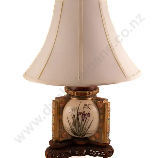 A Japanese Satsuma Meiji Period Table Lamp