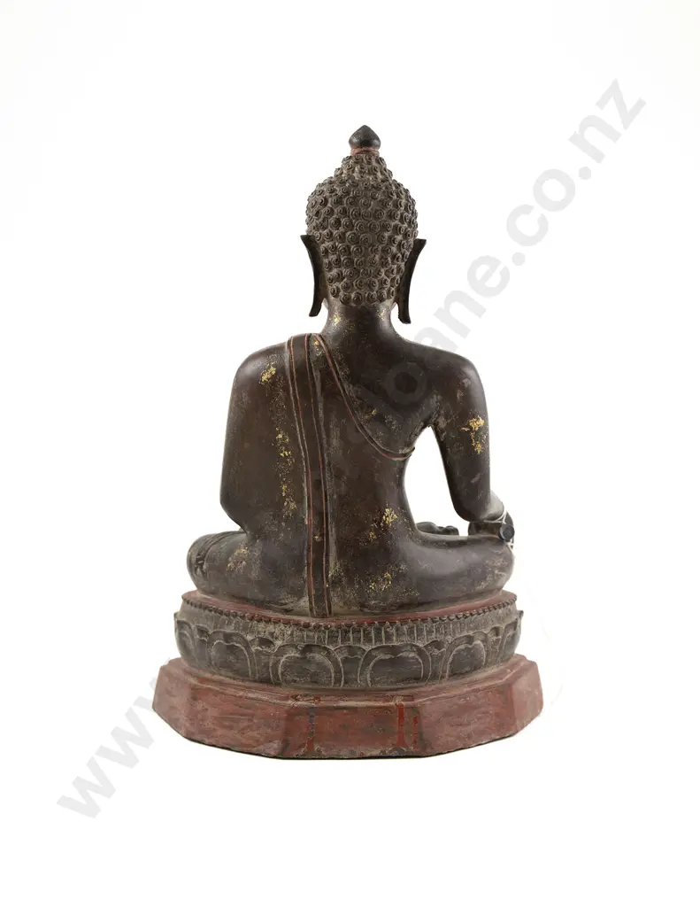 A Large 19th Century Thai Bronze Buddha Figure Image 1++